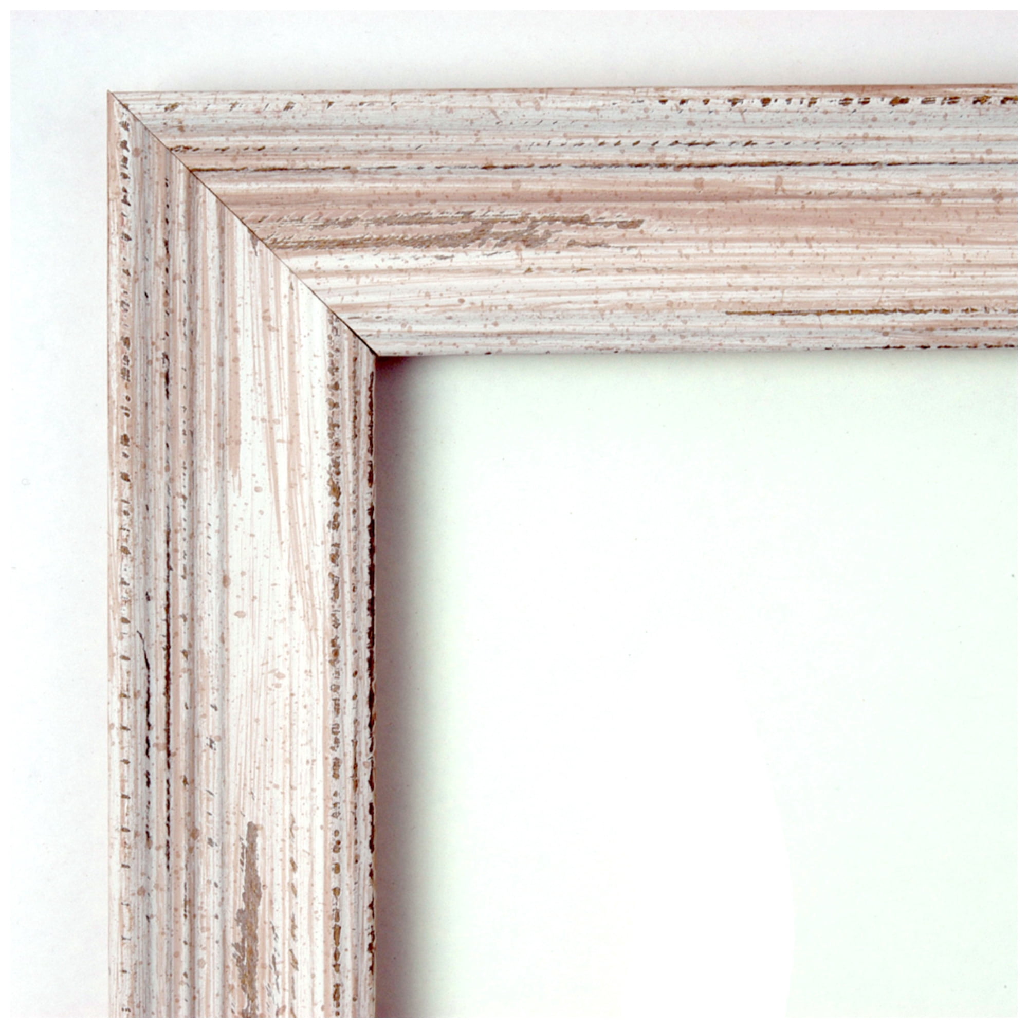 Amanti Art Natural Cork Board Wood Framed Alexandria White Wash Narrow Bulletin Board 27 in. x 19 in.