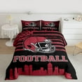 thumbnail image 2 of jejeloiu Football Sport City Twin Comforter Sets,Red Rugby Helmet Bedding Set For Boys Kids Reversible 2 Pieces, 2 of 8