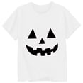 thumbnail image 3 of Hiijoy Girls White T-Shirt Halloween Pumpkin Short Sleeved Crew Neck T Shirt, Sizes 0-13, 3 of 3