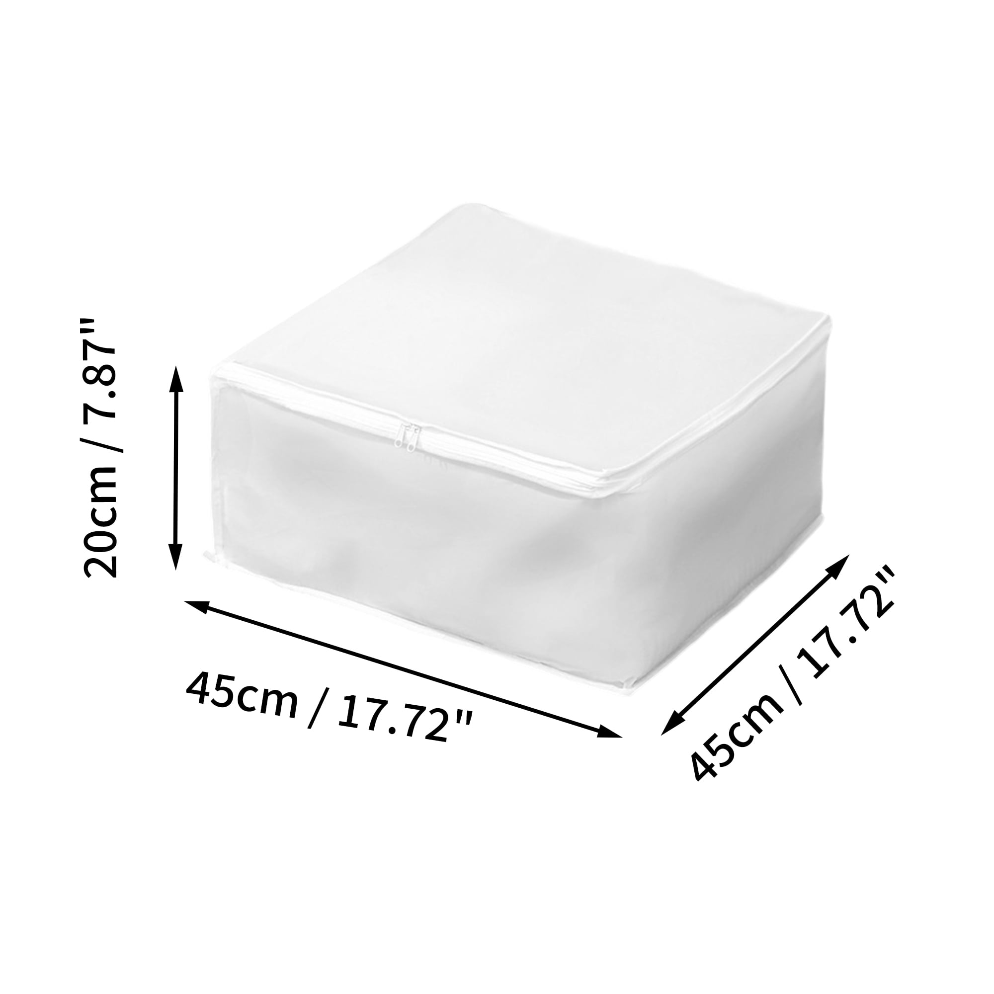 Unique Bargains Durable Storage Bag 1Pc Clear White White 17.72"x17.72"x7.87"
