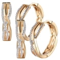 thumbnail image 1 of Arracadas Zirconia3 2Pzas Aretes Redondos/Zirconia Color Champán Oro Metal., 1 of 1