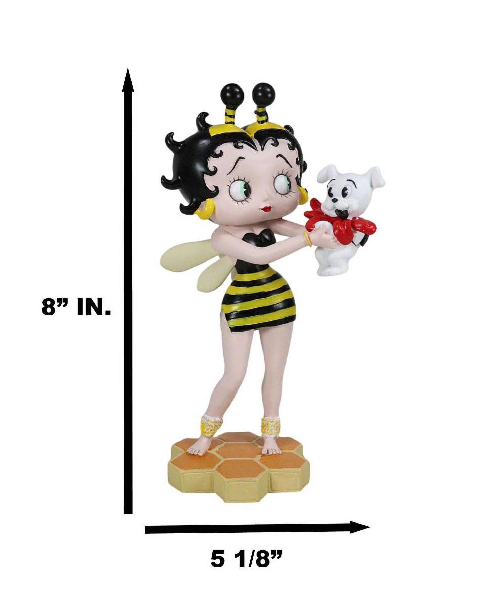 Betty Boop Figurina Collezionabile - Cavalière Con Abito Nero - Resina Dipinta A Mano 15 Cm - Collection N°31