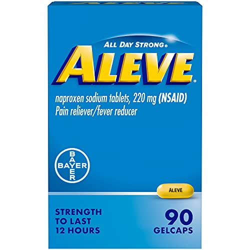 Aleve Gel Caps, Naproxen Sodium for Pain Relief 'گ 90 Count, 90 Count