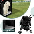 thumbnail image 4 of CL.HPAHKL Foldable Pet Stroller, 3 Wheel Stroller for Small/Medium Dogs Cats Jogger Stroller with Storage Basket and Cup Holder, Breathable and Visible Dog Cart for Travel & Outdoor Adventures, Black, 4 of 7