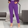 thumbnail image 2 of VBVC Women's High Waisted Ankle Dress Pants , Straight Leg Work Slacks For Women , Ladies' Business Casual Cropped Trousers with Pockets,Purple,S-3XL, 2 of 6