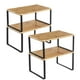 thumbnail image 1 of Organizadores de Cocina, Juego de 4 Estantes de Cocina, Apilables, Expandibles, Metal y Madera de Ingeniería, Negro y Natural, 1 of 7