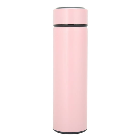 L E D Bouteille d'eau isotherme en acier inoxydable avec mesure de la température Rose 500 ml