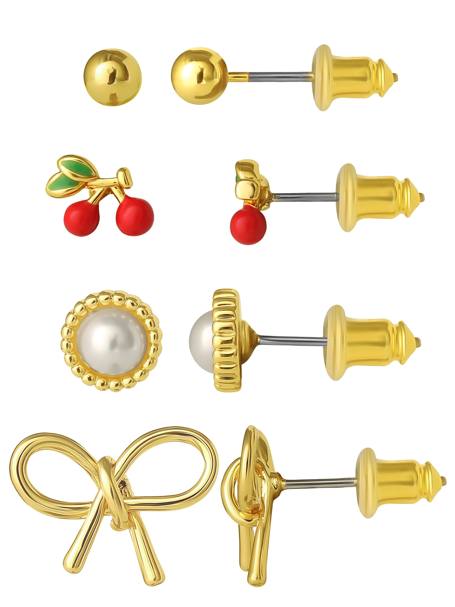 Celebrity Pink Women's Bow Stud Earring Set - 4 Pairs