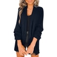 thumbnail image 1 of Ladies Work Suit Single Breasted Outwear Comfy Loose Blouse Solid Color Blazer Button Down Pockets Jacket V Neck Cardigan, 1 of 6