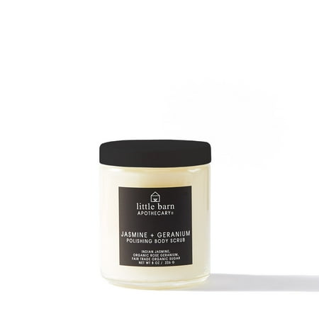 Little Barn Apothecary Geranium + Jasmine Polishing Body Scrub, 8 Oz