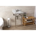 thumbnail image 3 of Kingston Brass KVPB1917M34SQ6 Edwardian 19" Carrara Marble Console Sink with Brass Legs (4-Inch, 3-Hole), Carrara Marble White/Polished Nickel, 3 of 8