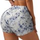 thumbnail image 1 of Fotbe Indigo Tie Dye Shorts Sin Costuras – Shorts Deportivos de Cintura Alta para Mujer, Elásticos para Gimnasio, Yoga, Running o Ciclismo-XX-Large, 1 of 8