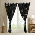 thumbnail image 3 of Light Pink Black 38"Wx54"L Window Curtains Room Abstract Geometric Curtains Drapes Neon Plaid Checkered 30%-50% Blackout Curtains Stereoscopic Square Grids Window Treatments, 3 of 6