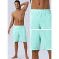 thumbnail image 4 of DARING DIVA Men's Drawstring Waist Beach Striped Swimwear Shorts 28 Bright Green, 4 of 6