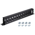 thumbnail image 1 of Uxcell 1U 19 Inch Cable Management, 1 Pack 12 Slot Horizontal Rack Mount Wire Organizer, Black, 1 of 7