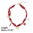 thumbnail image 3 of Unique Bargains 1 Pc Stylish Scarf Necklace with Charm Adjustable Tie Statement Choker for Women Red, 3 of 5