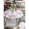 thumbnail image 5 of Outdoor Tablecloth with Umbrella Hole for Patio/Picnic/Party/Camping, Pink Blue Coastal Waterproof Table Cloth Round Cover Washable, Summer Beach Coral Sea Turtle Starfish (Dia 60"), 5 of 8