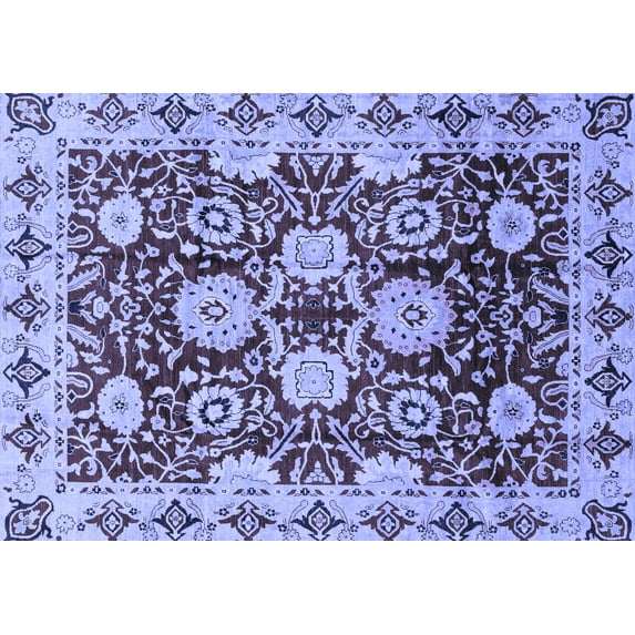Ahgly Company Indoor Rectangle Abstract Blue Modern Area Rugs, 6' x 9'
