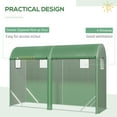 thumbnail image 5 of Outsunny 10' x 3' x 7' Tunnel Greenhouse Outdoor Walk-In Hot House with Roll-up Windows and Zippered Door, Steel Frame, PE Cover, Green, 5 of 9