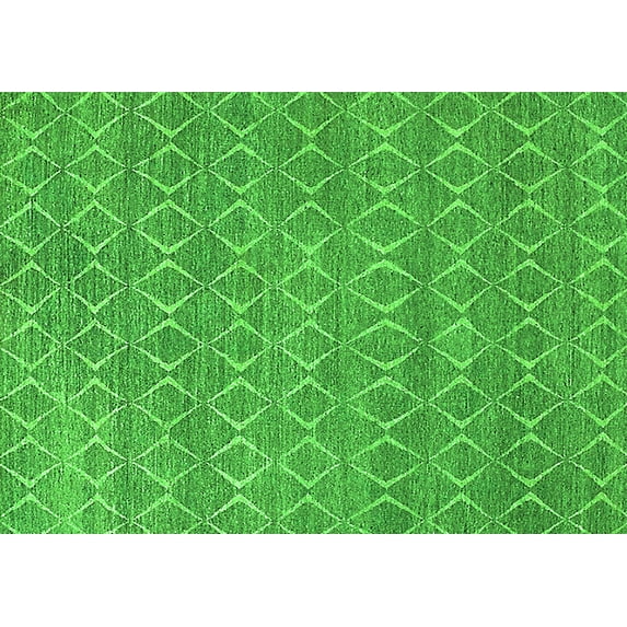 Ahgly Company Indoor Rectangle Trellis Green Modern Area Rugs, 8' x 10'
