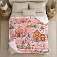 thumbnail image 5 of Sweet holiday cottage Village Fantasy, Festive Holiday Scene, Warm Flannel Blanket for Living Room and Family Room, Art Lovers Housewarming Gift, Festive Home Decor, 5 of 9