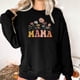 thumbnail image 4 of Penkiiy Mujeres de manga larga Mama Sudaderas de cuello redondo Suéter de cuello suelto blusa ligera Tops S Negro, 4 of 7