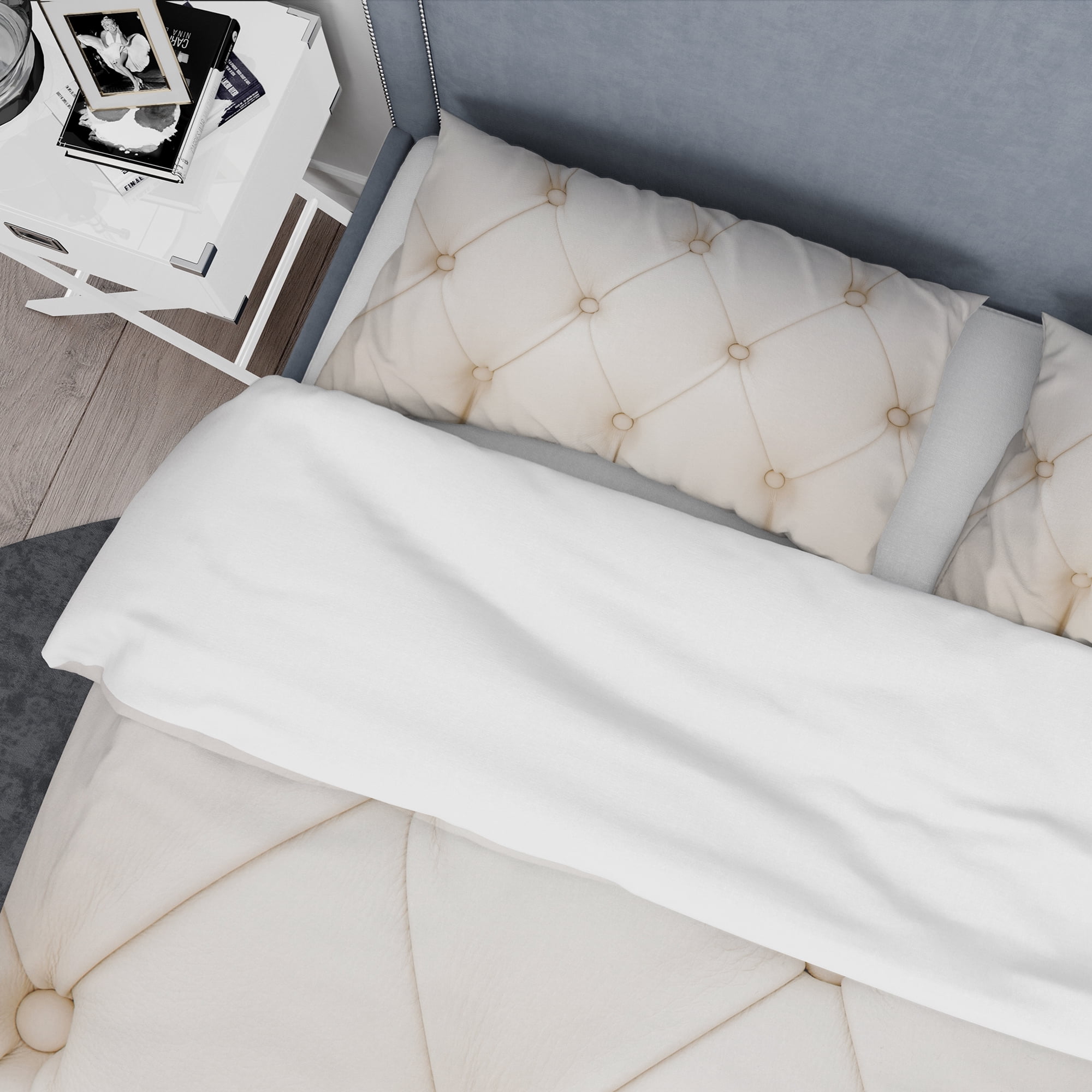 Designart 'Cream Colored Luxury Diamond Shaped Couch Leather' Modern & Contemporary Duvet Cover Set