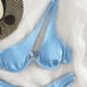 thumbnail image 4 of Traje de baño para mujer, bikini de dos piezas con hombros descubiertos y soporte de acero, color liso, trajes de baño para mujer, conjuntos de bikini para mujer, trajes de baño de bikini para mujer, 4 of 5