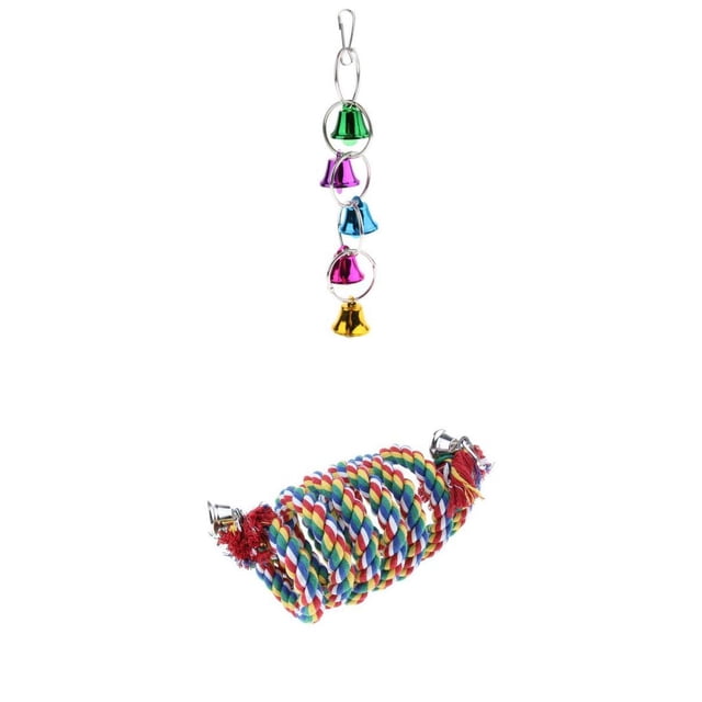 Conjunto de Juguete de Jaula de Loro Mediano Pequeño Loro Bungee Y Columpio de Campana Sunnimix Juguetes de jaula para loros
