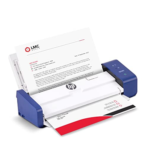 Escáner portátil de documentos y fotografías HP Compact Desktop Duplex USB con bandeja de alimentación automática para escaneo digital a doble cara, modelo HPPS200, para el hogar y la oficina, PC y MA