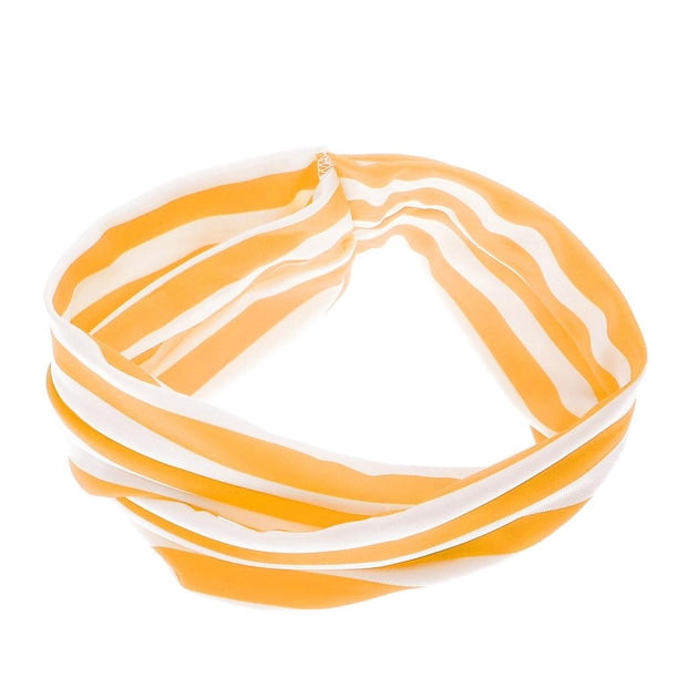Bebé niñas lindo turbante nudo raya diadema pelo banda elástica regalo de cumpleaños Amarillo perfke Los niños con banda de sujeción