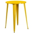 thumbnail image 4 of Flash Furniture Coby Commercial Grade 30" Round Yellow Metal Indoor-Outdoor Bar Table Set with 4 Square Seat Backless Stools, 4 of 5