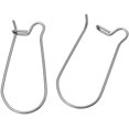thumbnail image 2 of 10pcs Authentic 925 Sterling Silver Kidney Earring Hooks 20mm Earwire Connector (Wire 0.7mm/21 Gauge/0.028 inch) SS332, 2 of 5