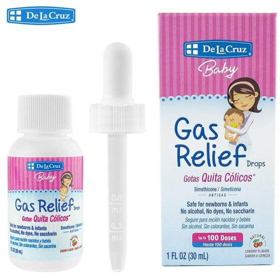 De La Cruz Gas Relief Drops for Babies and Infants with Simethicone Bloating Colic Drops 1 Fl Oz
