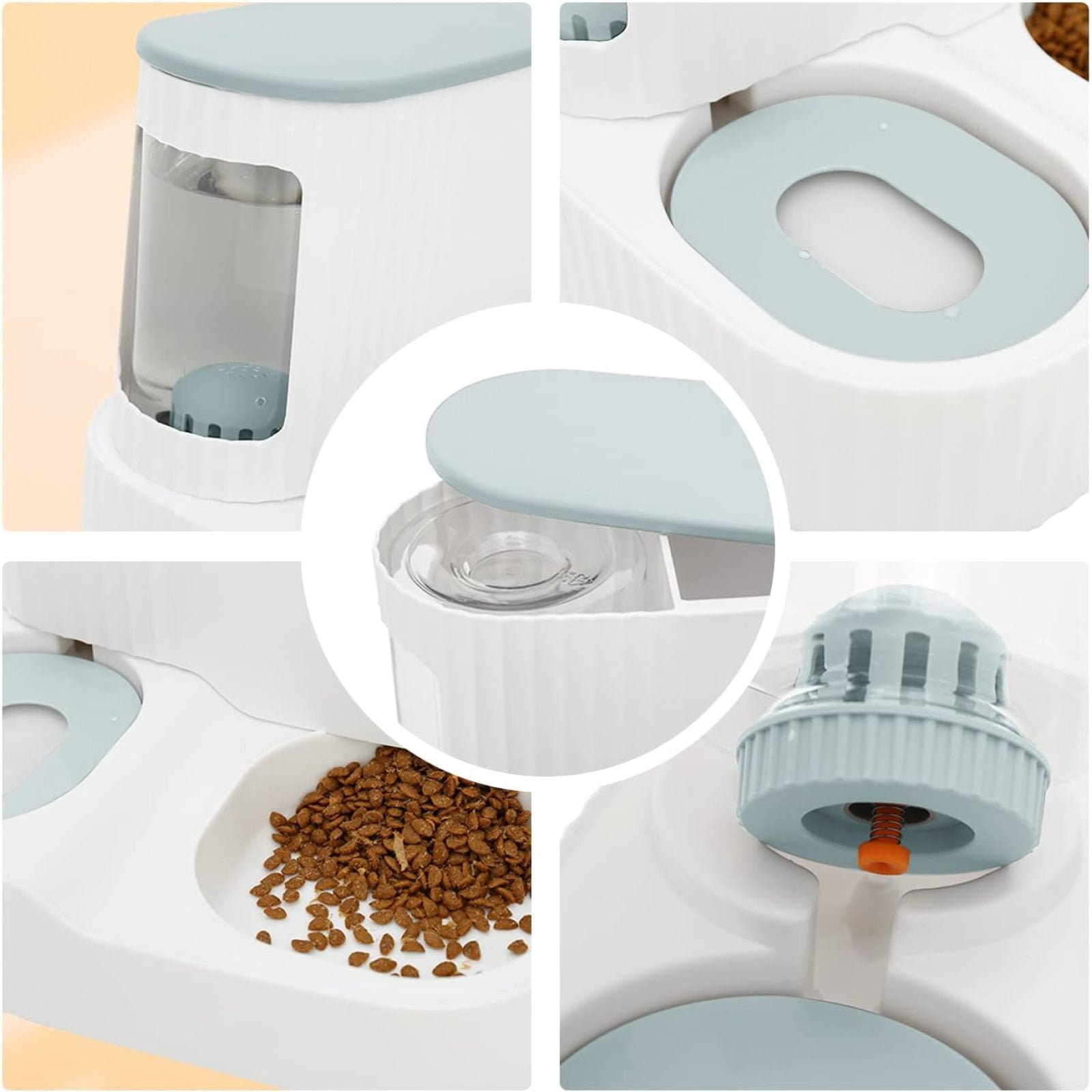 SQDWYGUO Gravity Pet Feeder and Water Dispenser Set, Automatic Cat Food Dispenser, Automatic Pet Feeder and Water Dispenser 2 in 1Suitable for Tracing Dogs and Pets,green