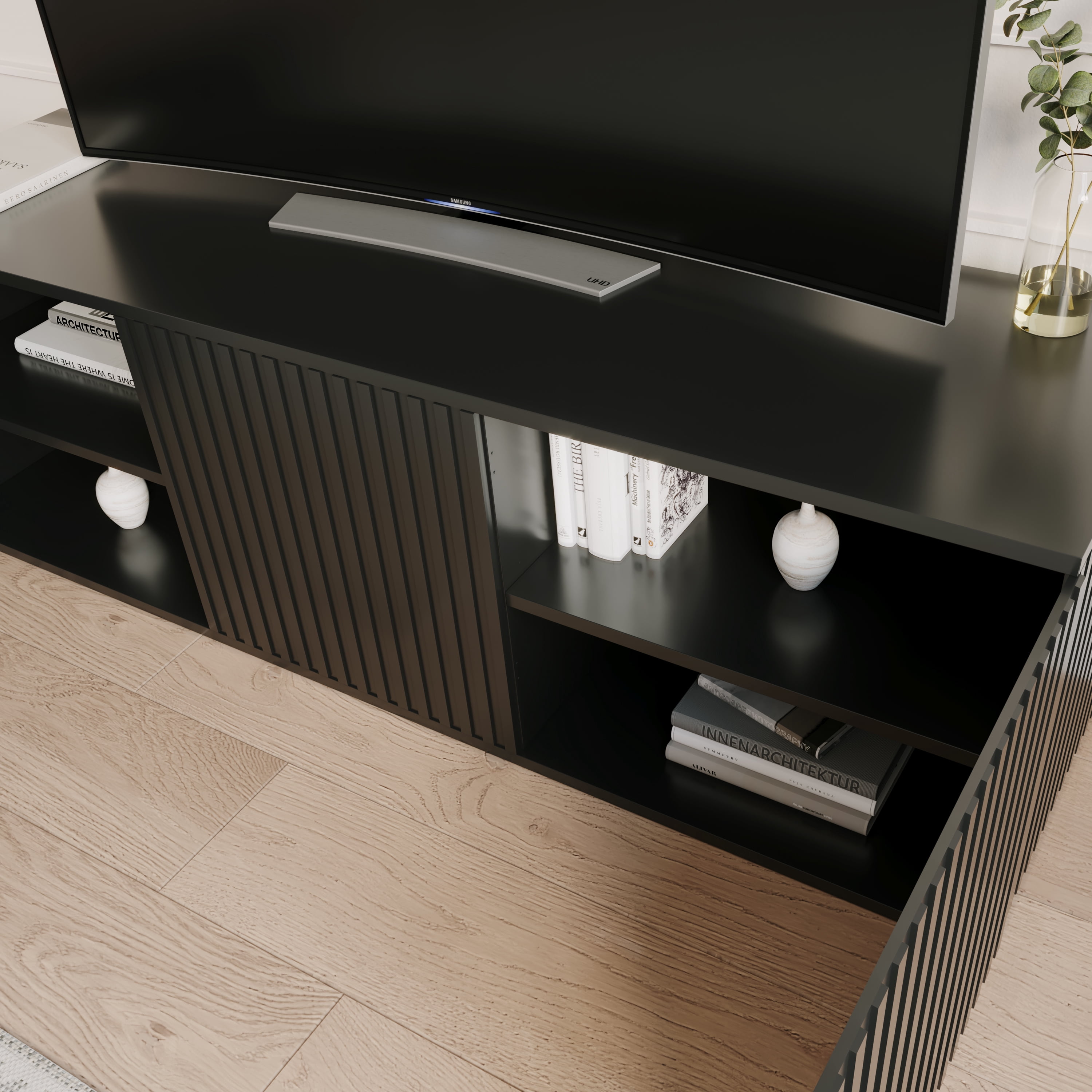 Nexera Trelisse TV Stand for TVs up to 60 inches, Black