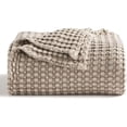 thumbnail image 1 of Bedsure Cooling Bamboo Waffle King Size Blanket - Soft, Lightweight and Breathable Cal King Blankets for Hot Sleepers, Luxury Cotton Throws for Bed, Couch and Sofa, Taupe 104x90Inches, 1 of 4