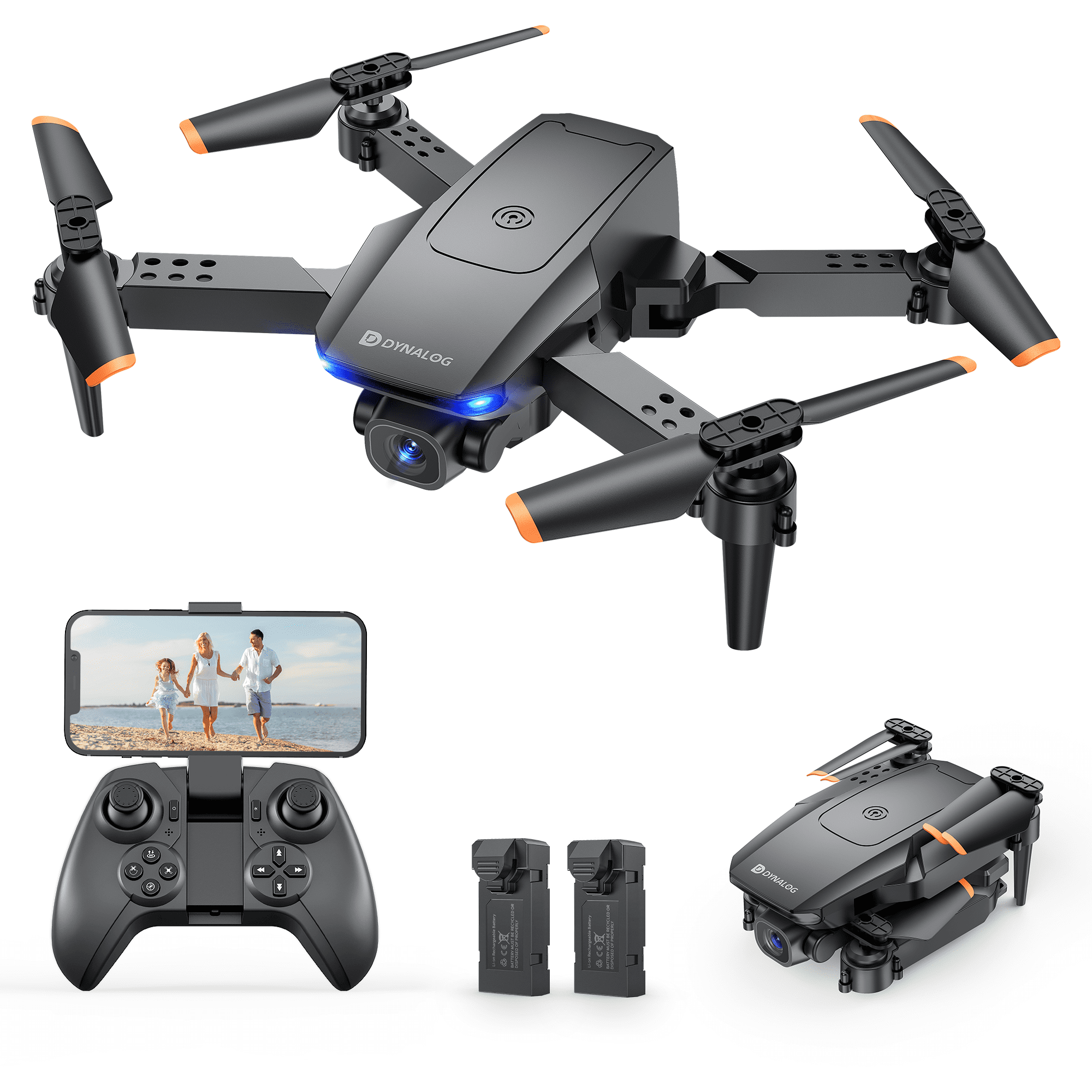 Tage en risiko Morse kode Anbefalede Dynalog DF100B Mini Drone RC Quadcopter with 1080P HD Camera, Foldable FPV  Drones WiFi Live Video for Beginners 8 Years & up, Black - Walmart.com