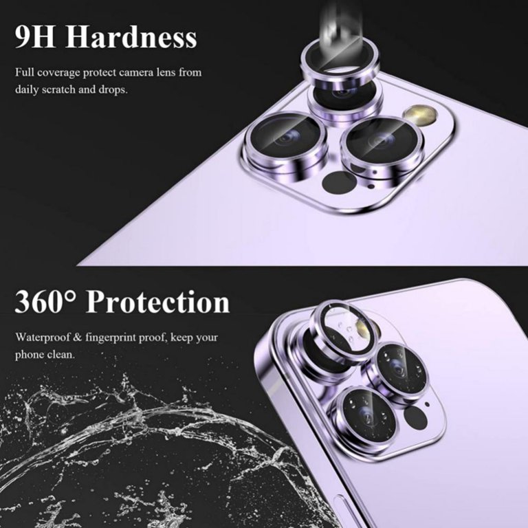 Fewdew [3+1] for iPhone 14 Pro Max/iPhone 14 Pro Camera Lens Protector, 9H  Tempered Glass [Anti Scrach] Metal Individual Ring Camera Screen Protector