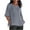 Z01_Gray, variant on tklpehg Cotton 3/4 Sleeve Shirts for Women Fall Clothes Womens Tops Solid Color Loose Mid Length Three Quarter Sleeve Tops Round Neck Three Quarter Sleeve Cotton Tops White S