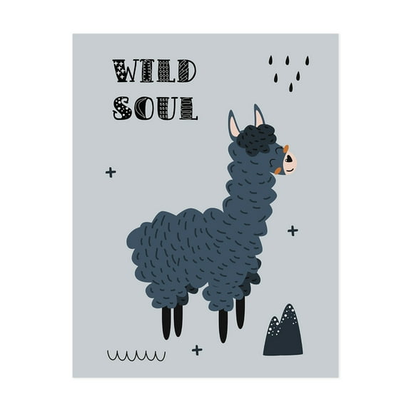 Koyal Wholesale Scandinavian Hello Llama Kids Wall Art Collection, Wild Soul