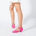 thumbnail image 4 of Zapatos LIURUIJIA para mujer con tacón bajo y tacón ancho, color rosa intenso, talla 40, 4 of 8