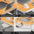 thumbnail image 6 of JUNOVE Multi functional wooden laptop desk with cup holder, drawers, USB port, fan, and light - portable folding bed desk suitable for writing, reading, and working on sofas or floors（Pink）, 6 of 10
