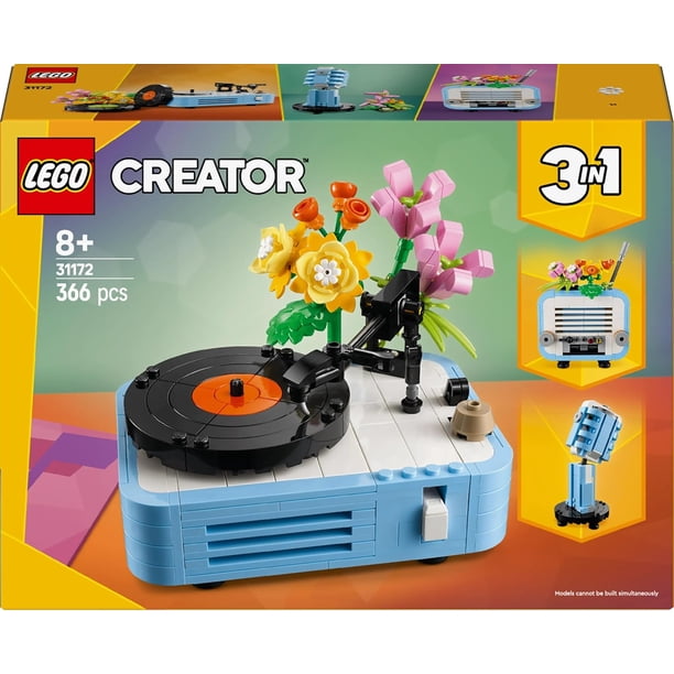 LEGO, Record Player with Flowers, 366 Pieces, 3 in 1 Building Set