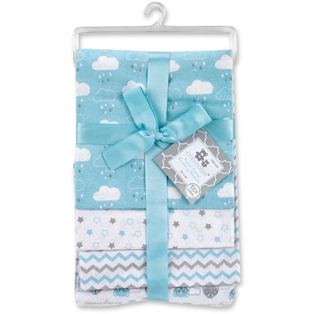 Royal Blue Receiving Blanket - Cribmates 4-Pack Flannel Receiving Blankets - Turquoise