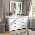 thumbnail image 4 of Furniture of America Toni Wood 6-Drawer Dresser with Mirror in White, 4 of 8