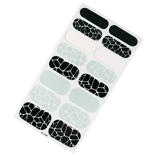 16 piezas de pegatinas de Gel para uñas, pegatinas de Gel para uñas, tiras de uñas de Gel de lujo ligeras impermeables para regalos de salón de