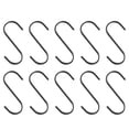 thumbnail image 1 of Unique Bargains 10Pcs 3.9 Inch Flat S Hooks Hanging Hook for Home Kitchen Storage, 7.6mm Black, 1 of 6