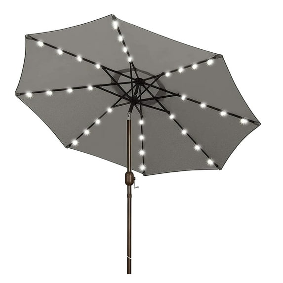 Patio Umbrella Clearance 9 ft Sunbrella,Outdoor Table Umbrella with 40 LED Solar Lights of Waterproof for Garden, Deck, Backyard, Pool and Beach