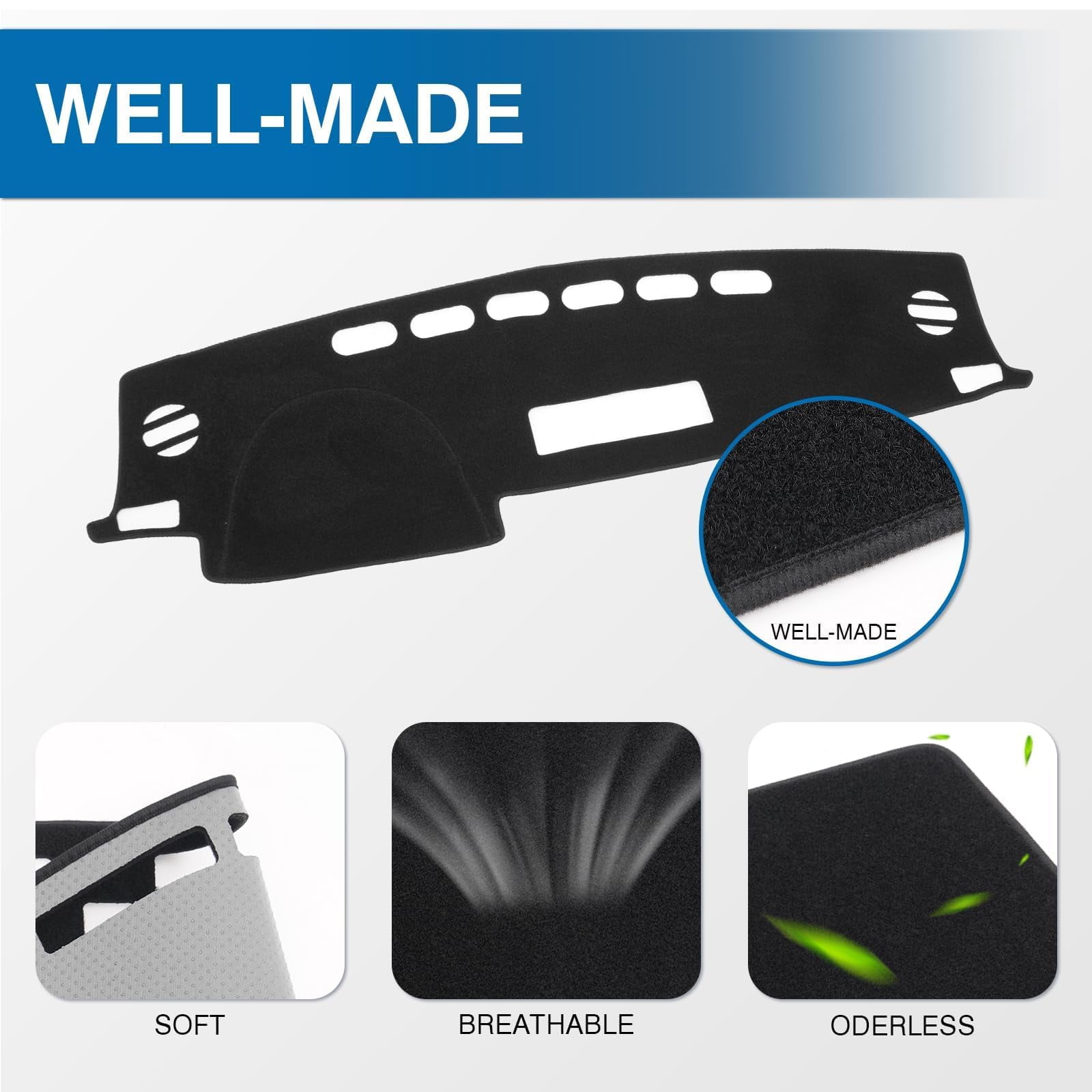 Car Dash Cover Mat for Toyota RAV4 2013-2018 Left Hand Driving Non-Slip Center Console Dashboard Cover Interior for Toyota RAV4 Accessories Custom Fit Dash Mat Sunshade Windshield Glare Black